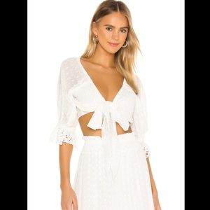 NWT Spell Gypsy daisy chain white crop top